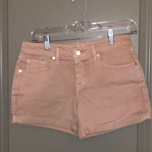 light pink jean shorts